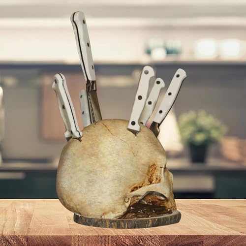 Skull Knife Holder Halloween Decor Storage