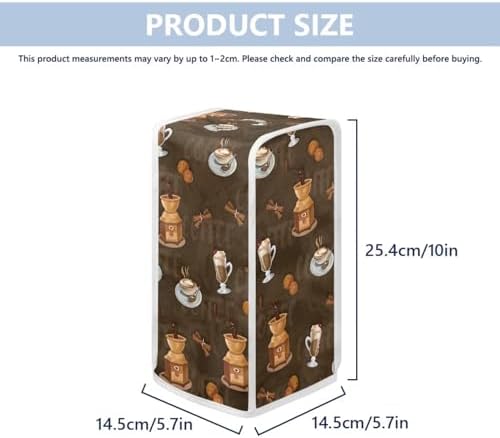 Coffee-Themed Stain-Resistant Dust Cover for Electric Can Openers