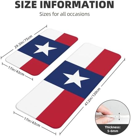 Vivid Flag of Texas Kitchen Mats