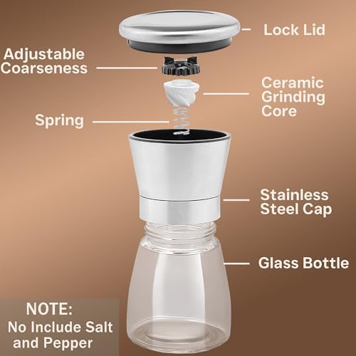M JINGMEI Stainless Steel Salt Pepper Grinder Set