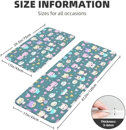 Cute Comfy Fox Kitchen Mat 2-Pack