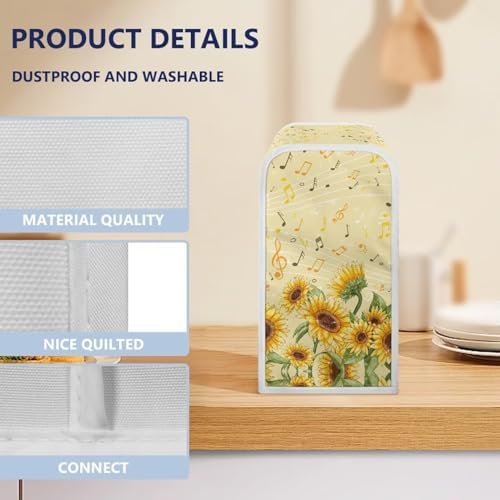 Oamsistay Sunflower Note Can Opener Covers - Machine Washable Dust Proof Small Appliance Cover
