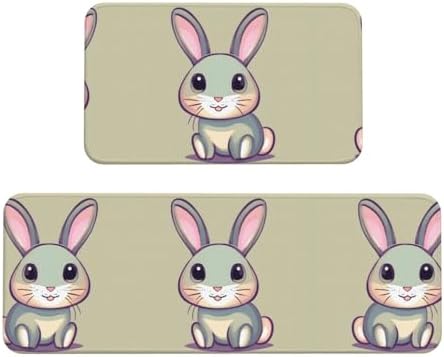 JxWCher - Cute Little Bunny Print Kitchen Mats