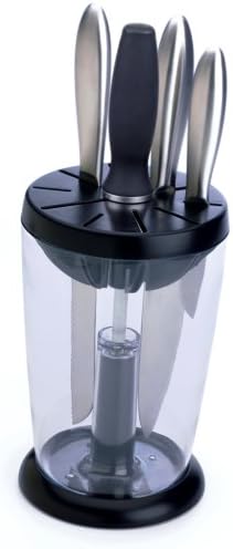 Progressive International Rotary Knife Holder w10 Knives Steel Sharpener