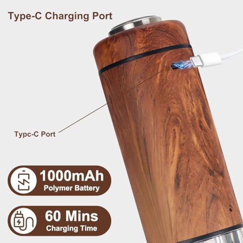 Spacefrog Rechargeable Salt Pepper Grinder Set One-Handed Adjustable LED-Lit Premium Design
