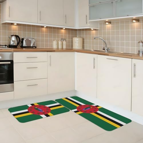 JxWCher Kitchen Mat Flag of the Commonwealth of Dominica Print 17x4717x29