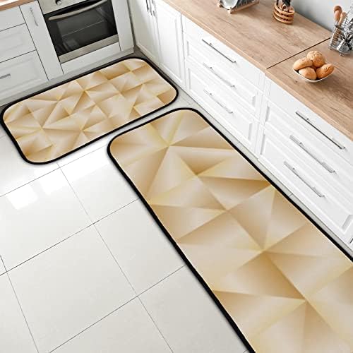Sleek Geometric Anti Fatigue Mat Set for Kitchen