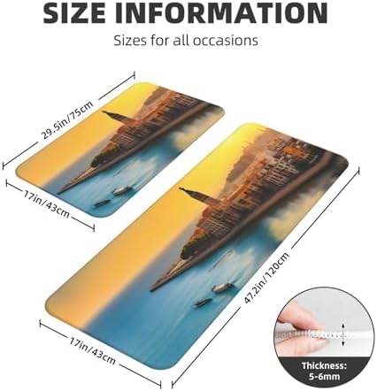 Sunset in Barcelona Kitchen Floor Mats Set of 2