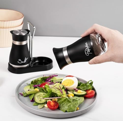 Black Salt and Pepper Shaker Set Pack of 2