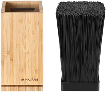 Navaris Bamboo Kitchen Knife Block