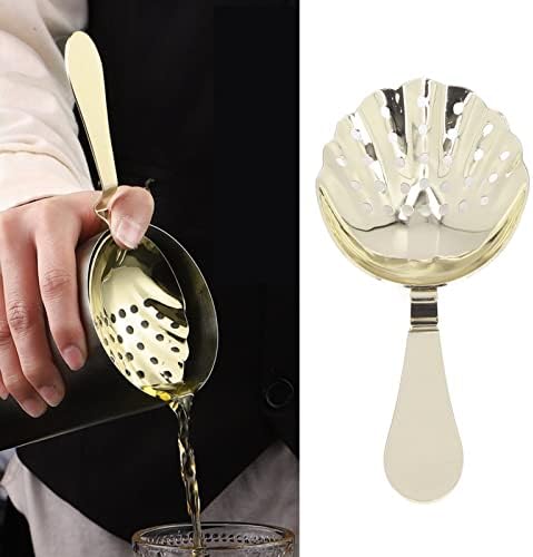Premium Stainless Steel Cocktail Strainer for Home Bars with Gold Finish