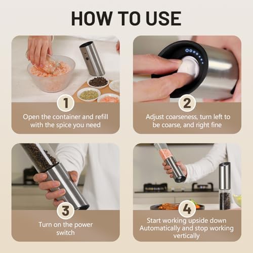 Gravity Electric Salt Pepper Grinder Set