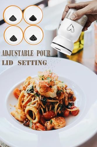 Adjustable Stainless Steel Salt and Pepper Shakers Set with Heart Pattern Design
