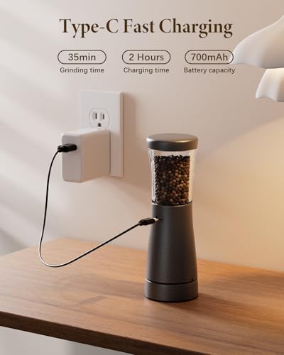 Adjustable Electric Salt Pepper Grinder Set 45oz