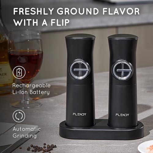 Flendy Gravity Electric Salt Pepper Grinder Set
