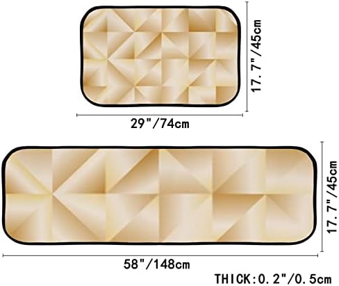 Sleek Geometric Anti Fatigue Mat Set for Kitchen