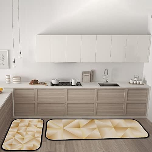 Sleek Geometric Anti Fatigue Mat Set for Kitchen