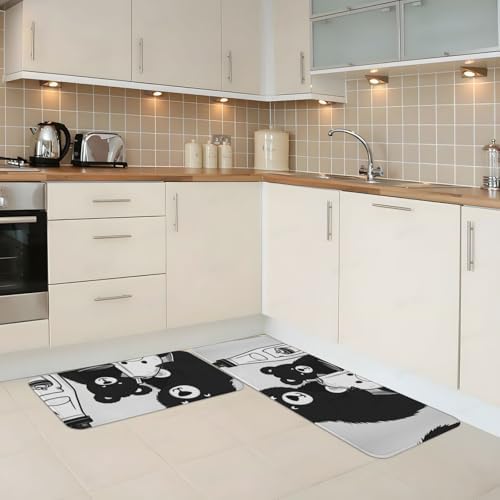 JxWCherCute Milk Bottle Bear Floor Mat
