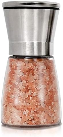 Adjustable Stainless Steel Salt Grinder Overflow-Free Design Easy to Use