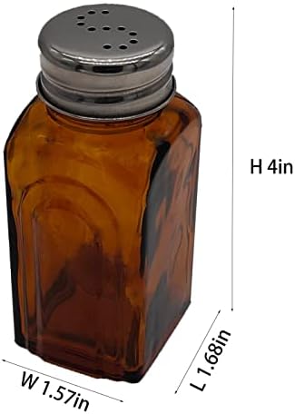 Ritadeshop Retro Amber Glass Salt and Pepper Shakers Set