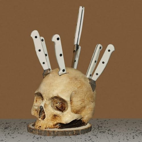 Skull Knife Holder Halloween Decor Storage