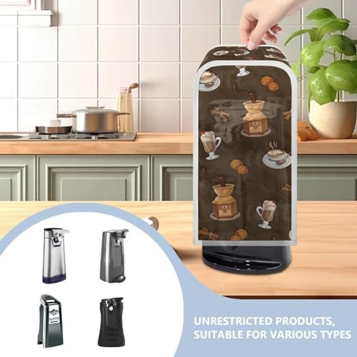 Coffee-Themed Stain-Resistant Dust Cover for Electric Can Openers