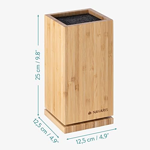 Navaris Bamboo Kitchen Knife Block
