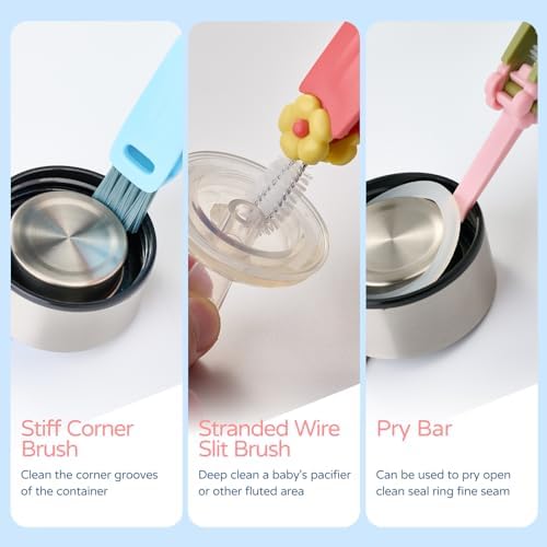 3-in-1 Multifunctional Lid Cleaning Brush Set for Cups Bottles