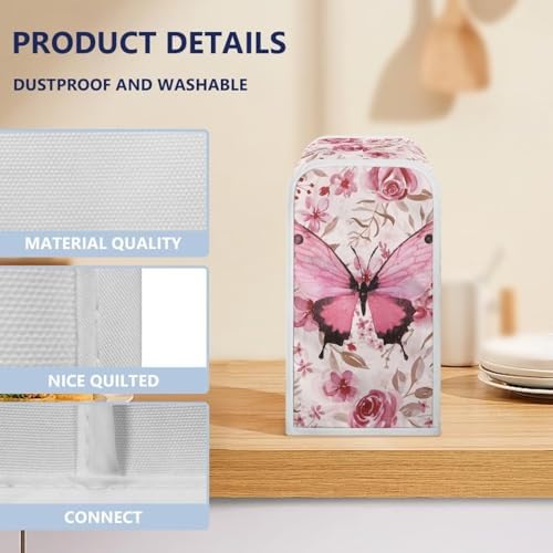 Pink Rose Butterfly Can Opener Dust Cover Durable Smallsize 2