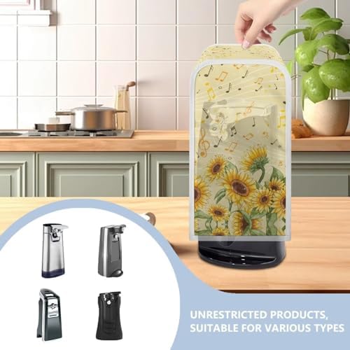 Oamsistay Sunflower Note Can Opener Covers - Machine Washable Dust Proof Small Appliance Cover
