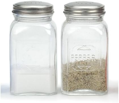 RSVP Retro Clear Glass Salt Pepper Shaker Set