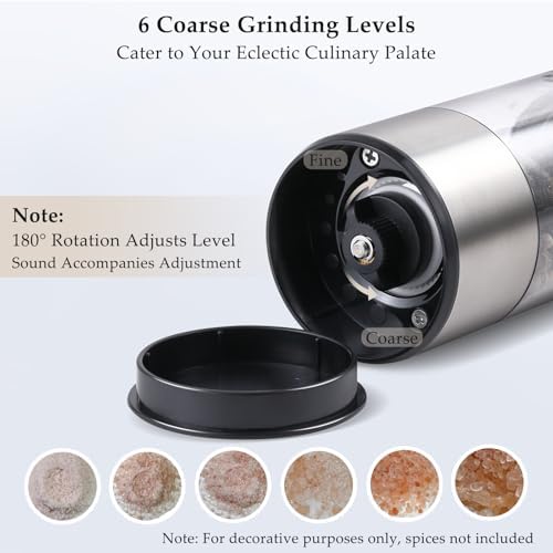 Quicky Electric Salt and Pepper Grinder Set Stainless Steel USB Rechargeable Highlighting Features