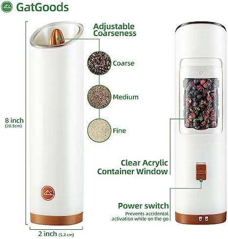 Adjustable Salt Pepper Grinder Set with LED Light