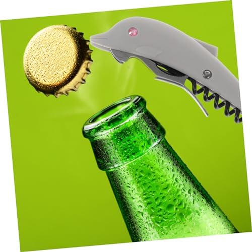 HOLIDYOYO Dolphin Shaped Electric Bottle Opener for Beer Wine