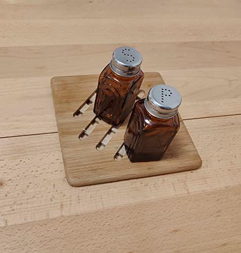 Ritadeshop Retro Amber Glass Salt and Pepper Shakers Set