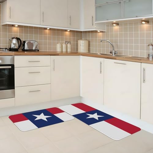 Vivid Flag of Texas Kitchen Mats