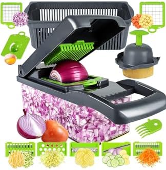 15-In-1 Vegetable Chopper with Extra-Sharp Steel Blades