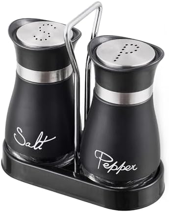 Black Salt and Pepper Shaker Set Pack of 2
