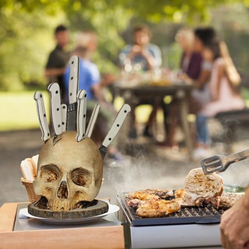 Skull Knife Holder Halloween Decor Storage