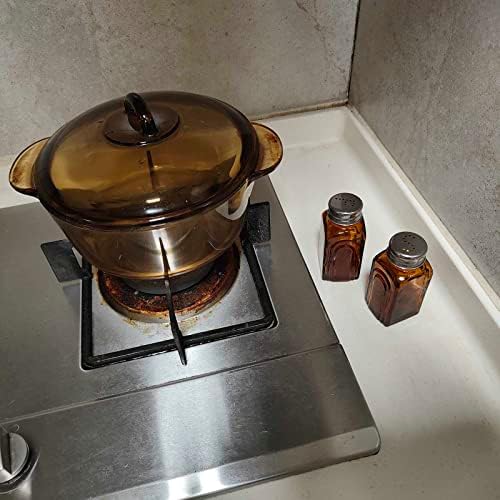 Ritadeshop Retro Amber Glass Salt and Pepper Shakers Set