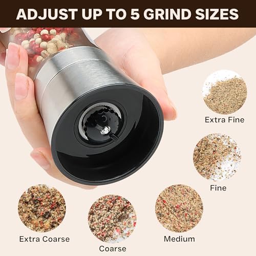 M JINGMEI Stainless Steel Salt Pepper Grinder Set