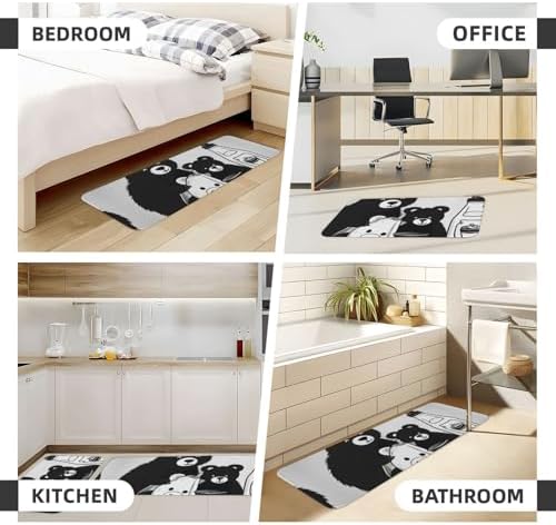 JxWCherCute Milk Bottle Bear Floor Mat