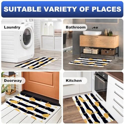Golden Flamingo Kitchen Mat