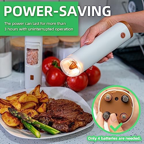 Adjustable Salt Pepper Grinder Set with LED Light