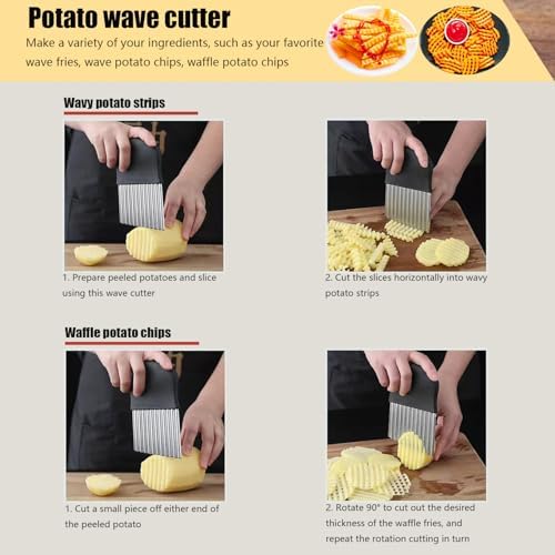 3-Piece Kitchen Set French Fries Crinkle Cleaning Brush