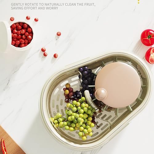 Fruit Washer Spinner Bowl with Brush - Family-Approved Fruit and Vegetable Washer