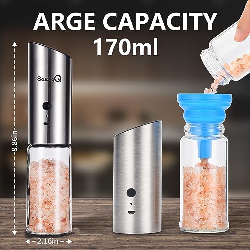 Electric Salt and Pepper Grinder Set with Adjustable Grinders