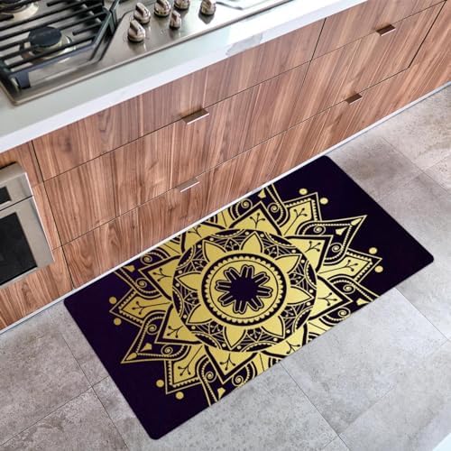 Golden Mandala Non-Slip Kitchen Mat