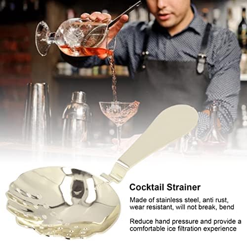 Premium Stainless Steel Cocktail Strainer for Home Bars with Gold Finish