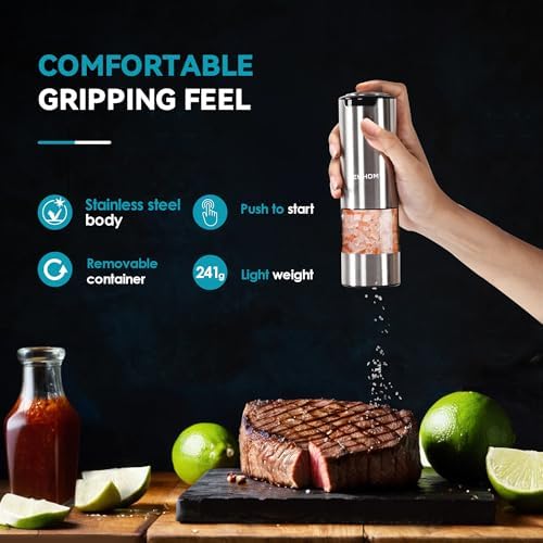 High-Quality Electric Salt Pepper Grinder Set USB Rechargeable